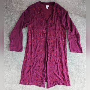 Florissant Vintage red tunic blouse size Large